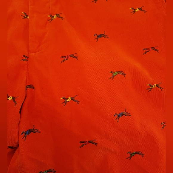 LILLY PULITZER VIA PALM BEACH EMBROIDERED GREYHOUND DOG RACING CORDUROY PANTS - Picture 4 of 5